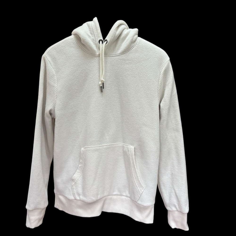 Old Navy Cozy Sherpa Lined Corduroy Design Cream Hoodie with Pocket Women’s M